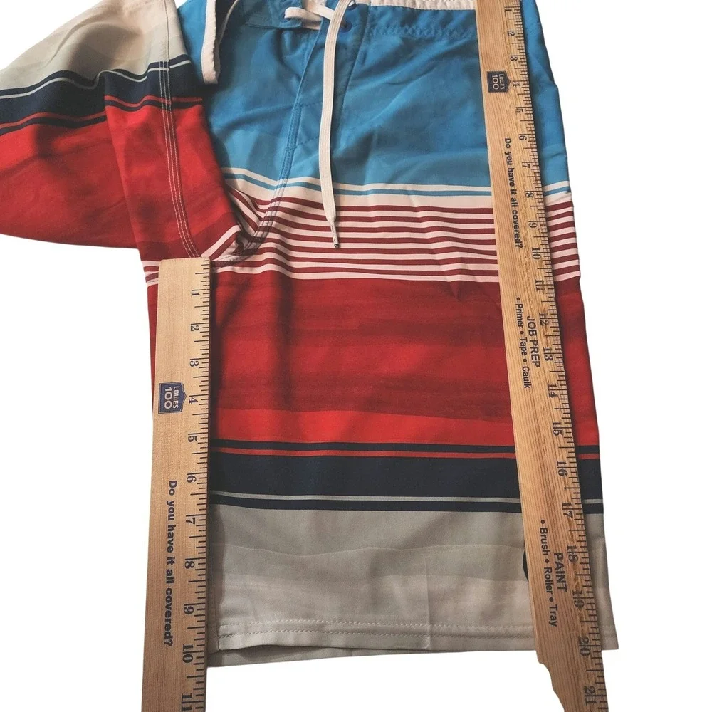 ONeill Board Shorts 30 Mens Hyperfreak Stripe Red White Blue 10